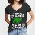 History Repeating Dinosaur Tshirt Women V-Neck T-Shirt