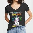 I Dont Give A Fuck Fuck Offensive Funny Unicorn Women V-Neck T-Shirt