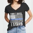 I Dont Kneel I Stand Usa Blue Line Flag Tshirt Women V-Neck T-Shirt