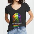 I Licked It So It Mine Gay Pride Lgbt Pride Tshirt Women V-Neck T-Shirt
