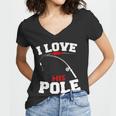 I Love His Pole Funny Fishing Matching Women V-Neck T-Shirt