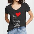 I Love My Sheepadoodle Cute Dog Owner Gift &8211 Graphic Women V-Neck T-Shirt
