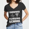 I Survived Nursing School Tshirt Women V-Neck T-Shirt