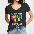 Im This Many Popsicles Old Funny 8Th Birthday Popsicle Gift Women V-Neck T-Shirt