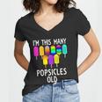 Im This Many Popsicles Old Funny 9Th Birthday Popsicle Meaningful Gift Women V-Neck T-Shirt