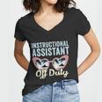 Instructional Assistant Off Duty Happy Last Day Of School Gift V2 Women V-Neck T-Shirt