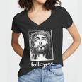 Jesus Christ Portrait Follower Women V-Neck T-Shirt