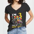 Kids 3 Year Old Shirt 3Rd Birthday Boy Monster Truck CarShirt Women V-Neck T-Shirt