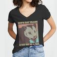 Lets Eat Trash And Get Hit By A Car Opossum Women V-Neck T-Shirt