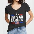 Lets Go Brandon Distress Usa Flag Fjb Chant Tshirt Women V-Neck T-Shirt