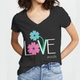 Love Mimi Flower Mimilife Women V-Neck T-Shirt