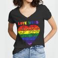 Love Wins Heart Women V-Neck T-Shirt