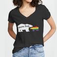 Mama Bear Lgbt Gay Pride Lesbian Bisexual Ally Quote Women V-Neck T-Shirt