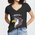 Merica Funny Gift Funny Eagle Mullet Funny Gift 4Th Of July Funny Gift Patriotic Women V-Neck T-Shirt