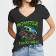 Monster Trucks Rule Tshirt Women V-Neck T-Shirt