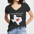 My Heart Belongs In Texas Women V-Neck T-Shirt