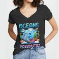 Oceans Of Possibilities Summer Reading 2022 Librarian Women V-Neck T-Shirt