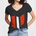 Ohio Cleveland Stripe Football V2 Women V-Neck T-Shirt