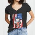 Patriotic Football Dad With Funny Gnome And American Flag Gift Women V-Neck T-Shirt