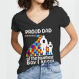 Proud Autism Dad Of The Toughest Boy I Know Tshirt Women V-Neck T-Shirt