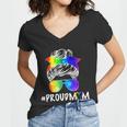 Proud Mom Lgbt Rainbow Pride Tshirt Women V-Neck T-Shirt