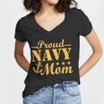 Proud Navy Mom V4 Women V-Neck T-Shirt