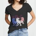 Red White Blue Trex Firework 4Th Of July Graphic Plus Size Shirt For Men Women Women V-Neck T-Shirt