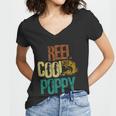 Reel Cool Poppy Vintage Fishing Women V-Neck T-Shirt