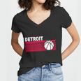 Retro Detroit Basketball Classic Logo Women V-Neck T-Shirt