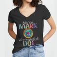 Retro Make Your Mark Happy International Dot Day Colorful Women V-Neck T-Shirt