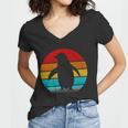 Retro Vintage Penguin V2 Women V-Neck T-Shirt