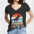 Roaring Into 3Rd Grade Dinosaur Back To School Women V-Neck T-Shirt