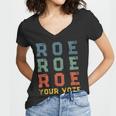 Roe Your Vote Pro Choice Vintage Retro Women V-Neck T-Shirt