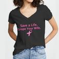 Save A Life Grope Your Wife Breast Cancer Tshirt Women V-Neck T-Shirt