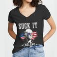 Suck It England Funny 4Th Of July George Washington Women V-Neck T-Shirt