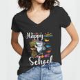 Teacher Shark Happy Last Day Of School Funny Gift Women V-Neck T-Shirt