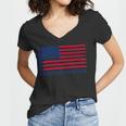 Trucker Truck Driver American Flag With Exhaust American Trucker Women V-Neck T-Shirt