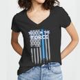 Trust In The Force American Blue Lightsaber Police Flag Tshirt Women V-Neck T-Shirt