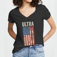 Ultra Maga Us Flag Pro Trump American Flag Tshirt Women V-Neck T-Shirt