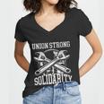 Union Strong Solidarity Labor Day Worker Proud Laborer Meaningful Gift Women V-Neck T-Shirt