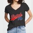 Vintage New York Buffalo Football Logo Women V-Neck T-Shirt