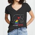 Vintage Rainbow Mama Bear Hugs Mom Mother Love Lgbt Pride Cute Gift Women V-Neck T-Shirt