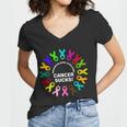 Whatever Color Cancer Sucks Tshirt Women V-Neck T-Shirt