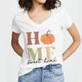 Pumpkin Home Sweet Home Cozy Fall Time Women V-Neck T-Shirt