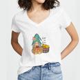 Fall In Love Gnomes Pumpkins Basket Women V-Neck T-Shirt