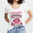 I Am A September Woman Girl Birthday Queen Born In September Women V-Neck T-Shirt