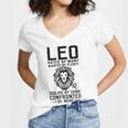 Lion Graphic Art July August Birthday Gifts Leo Zodiac Sign Women V-Neck T-Shirt