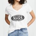 Nhra Championship Drag Racing Black Oval Logo Women V-Neck T-Shirt