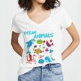 Ocean Animals Marine Creatures Under The Sea Gift Women V-Neck T-Shirt