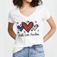 Patriotic 4Th Of July American Flag Heart Faith Love Freedom V4 Women V-Neck T-Shirt